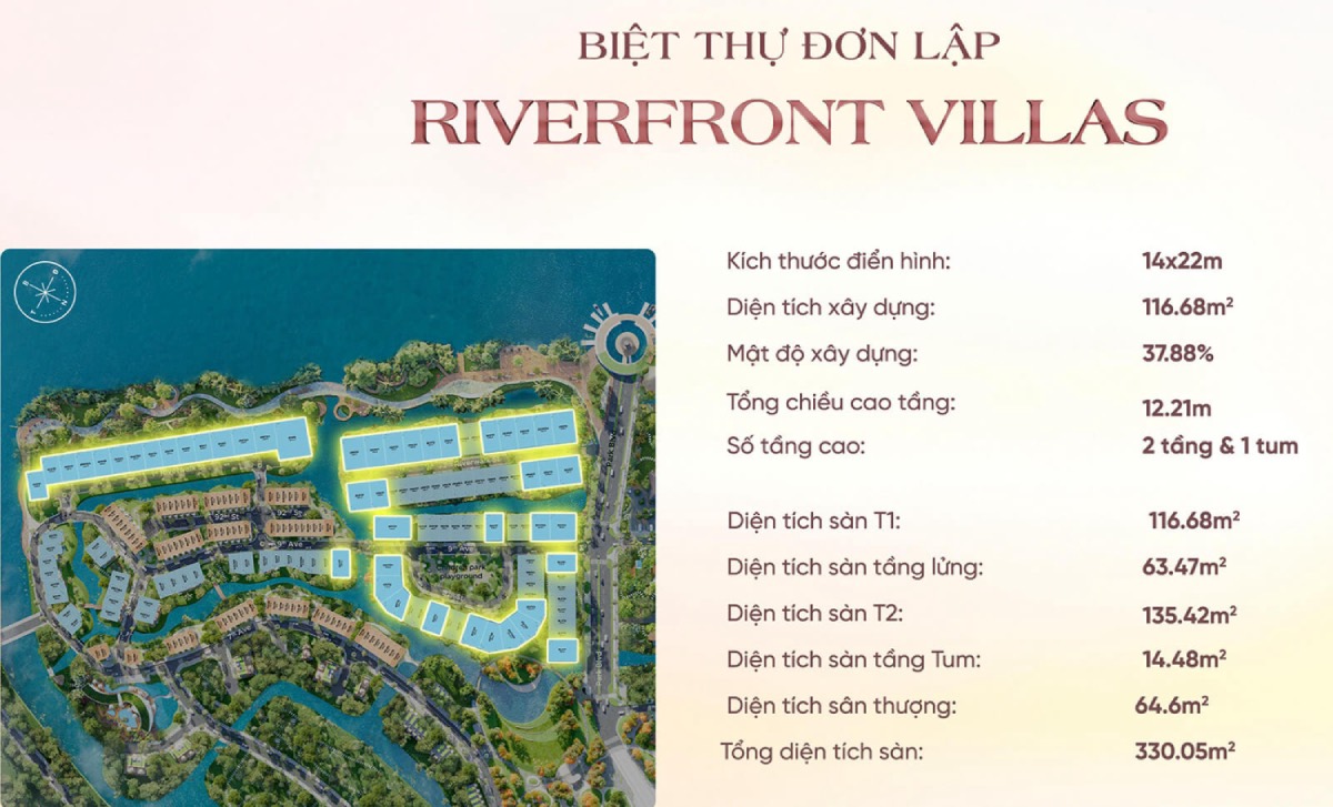 Biệt thự ven sông (Riverfront Villas) đơn lập Eco Village Saigon River