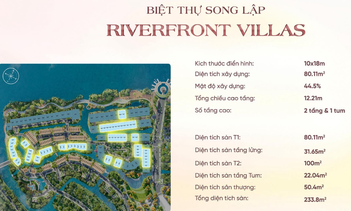 Biệt thự song lập Riverfront Villas dự án Eco Village Saigon River