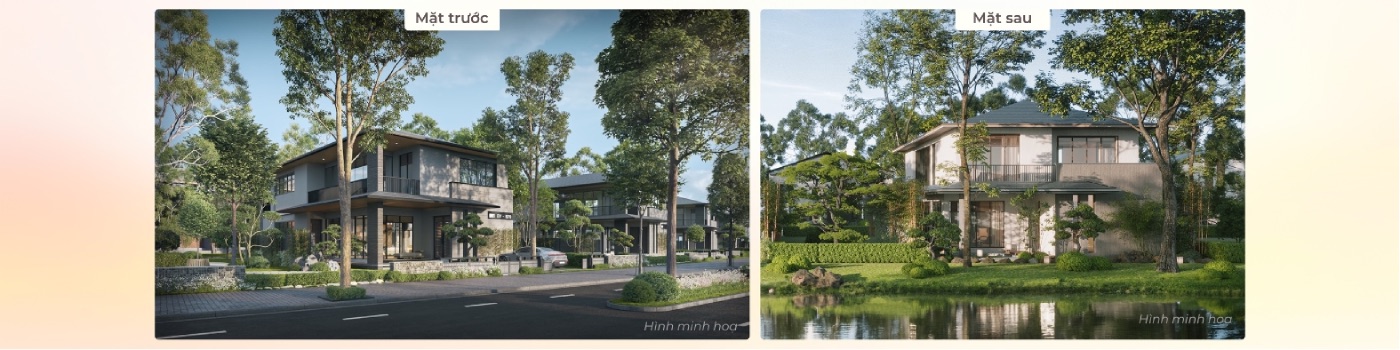 Hình minh hoạ biệt thự đơn lập Onsen Villas dự án Eco Village Saigon River