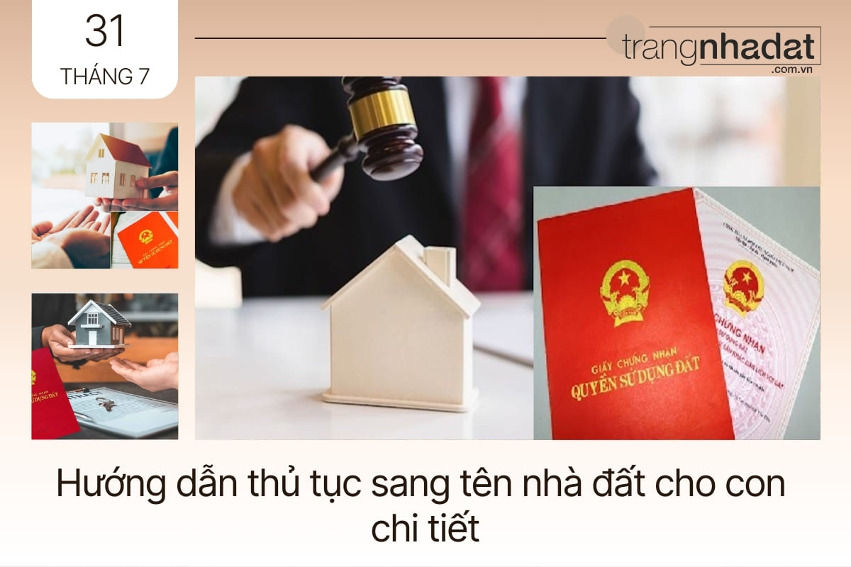 Thủ tục sang tên nhà đất cho con