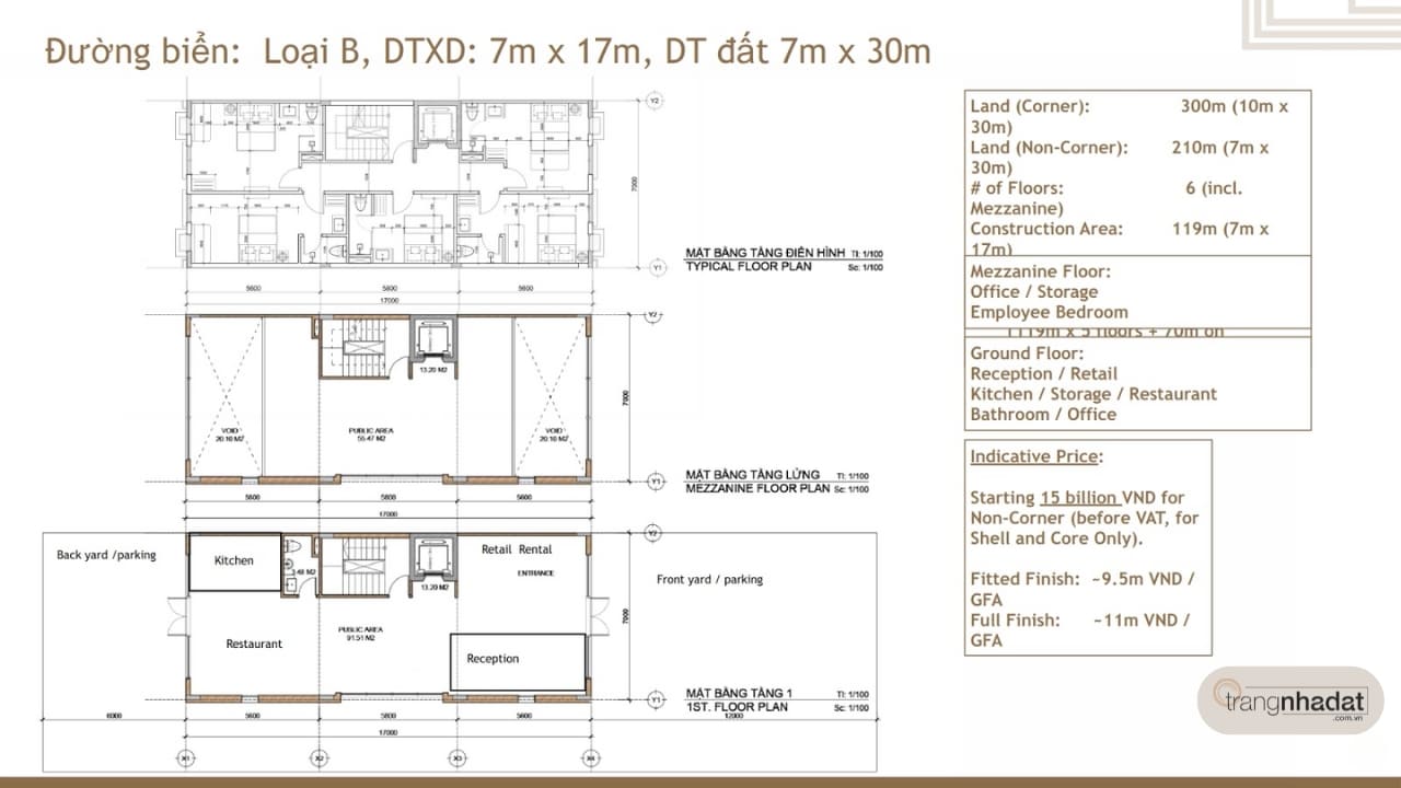 Bản vẽ căn Shoptel 9 phòng ngủ - 470m2 tại dự án Melia Hồ Tràm