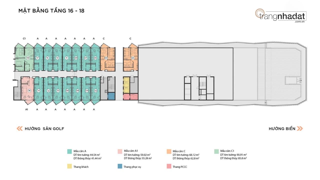 Mặt bằng tầng 16 -18 Vega Alaric