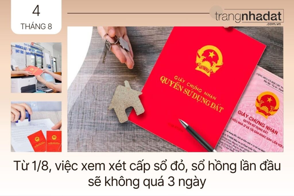 Rút ngắn thời gian cấp sổ đỏ lần đầu từ 1/8