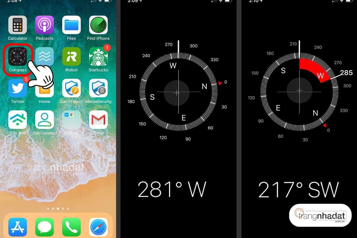 Ứng dụng compass trên iPhone