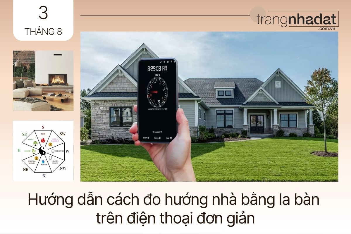 Cách đo hướng nhà bằng la bàn trên điện thoại