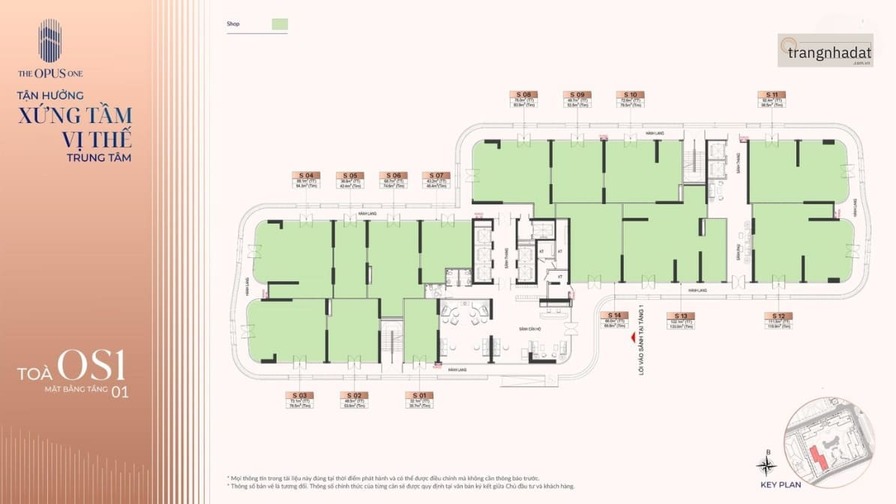 Tòa OS1 - Mặt bằng tầng 1