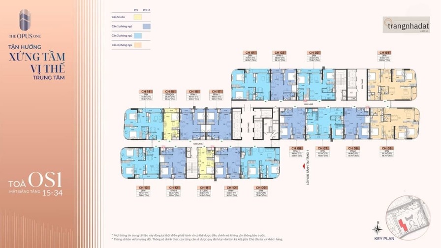 Tòa OS1 - Mặt bằng tầng 15 - 34