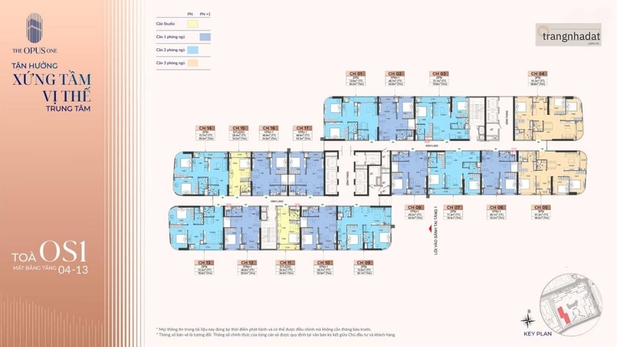 Tòa OS1 - Mặt bằng tầng 4 - 13