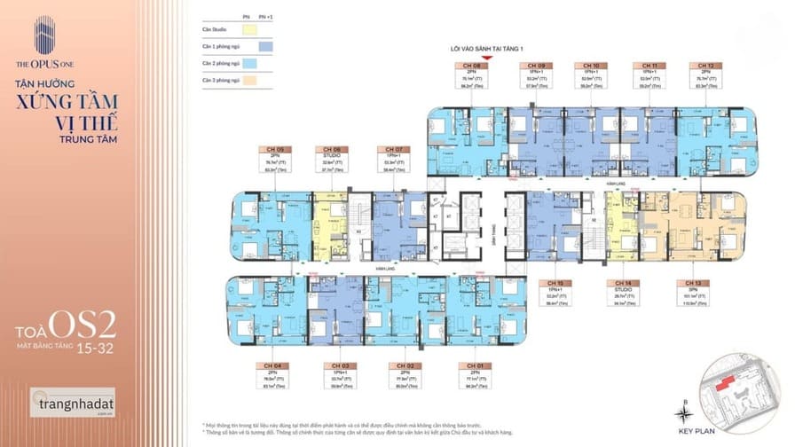 Tòa OS2 - Mặt bằng tầng 15 -32