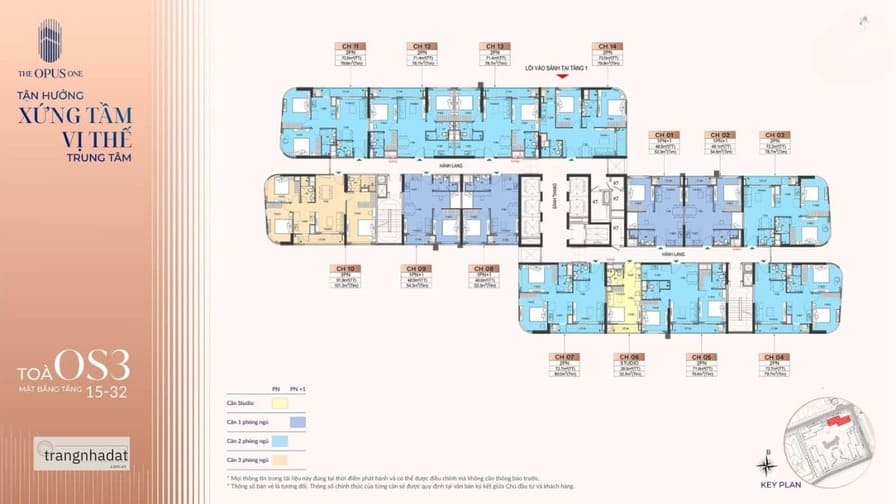 Tòa OS3 - Mặt bằng tầng 15 - 32