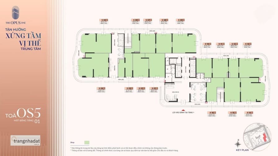 Tòa OS5 - Mặt bằng tầng 1